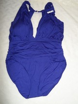 Badgley Mischka Dip Back Maillot Swimsuit PURPLE SIZE 8 10 12-$114 - £34.59 GBP+