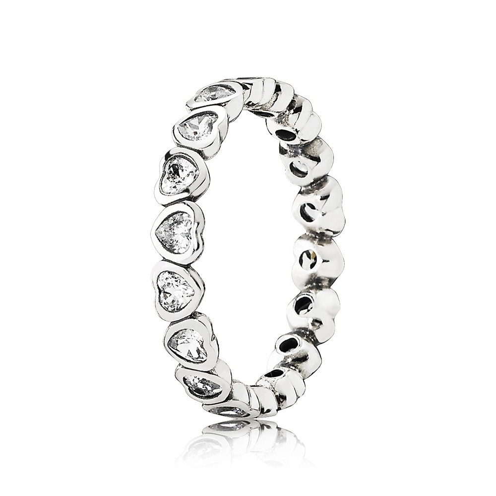 925 Sterling Silver Forever More Stackable Ring with Clear Zirconia For Women - £13.58 GBP