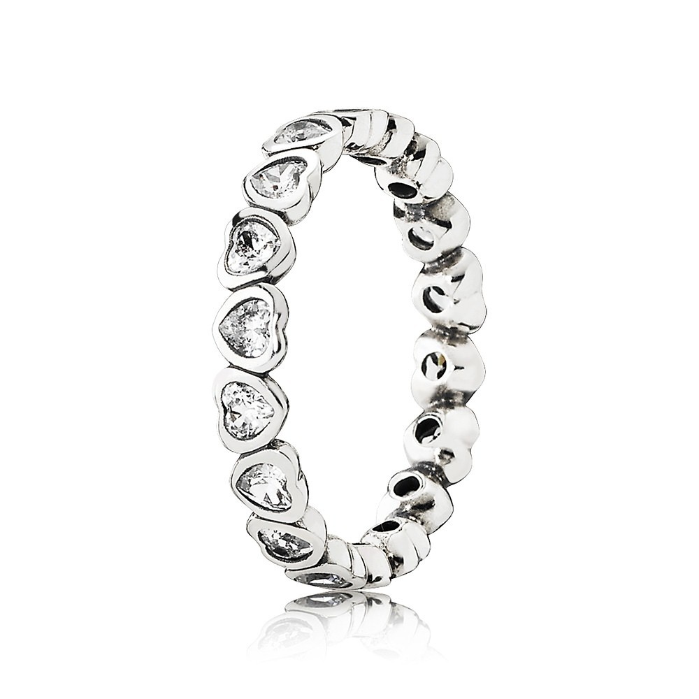 925 Sterling Silver Forever More Stackable Ring with Clear Zirconia For Women