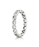 925 Sterling Silver Forever More Stackable Ring with Clear Zirconia For ... - £13.66 GBP