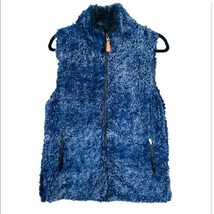 Simply Southern Blue Faux Fur Zip Up Vest Size Medium - £17.77 GBP
