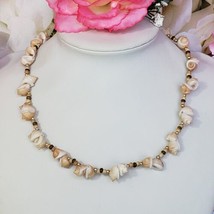Hawaii Women Surfer Jewelry Shell &amp; Coco Bead Choker Necklace 17&quot; - £7.85 GBP