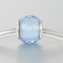 925 Sterling Silver Petite Facets Charm Bead with Synthetic Blue Quartz - $14.66