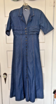 Vintage Pinky West Blue Denim Button-Down Dress Size S - $40.10