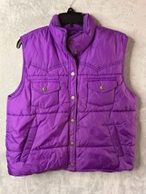Vintage Walls Ranchwear Women&#39;s Winter Outerwear Purple Puffer Vest size... - £22.35 GBP