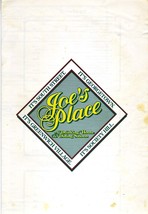 Joe&#39;s Place Saloon Menu South St Georgetown Society Hill Greenwich Village - £22.13 GBP