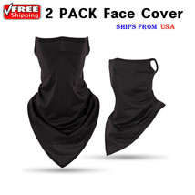 2 PCS Face Neck Cover Gaiter Tube Bandana Headband Guard Scarf With Ear ... - £14.83 GBP