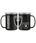 Raiders Oakland Las Vegas 15 oz Hype Lidded Coffee Mug Tea Cup Stainless... - $392.85 MXN