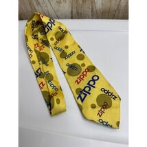 Mens Yellow Zippo Tie 100% Silk Cheese Dots Pattern Michael Bruce Harsta... - $15.00