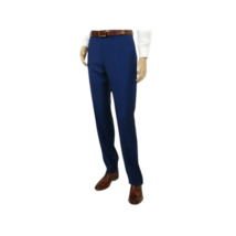 Mens Mantoni Flat Front Trousers Wool Super 140s Classic Fit 40901 French Blue image 10