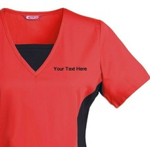 Custom Embroidered Women&#39;s Scrub top Personalised with your Text Workwear  - £18.94 GBP