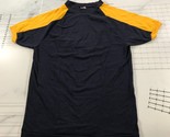 Vintage Champion T Shirt Mens Large Navy Blue Yellow Salomon Crew Neck - $18.49
