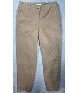 Eileen Fisher Womens Khaki Cropped Pants Size 8 Organic Cotton &amp; Hemp Blend - $19.06