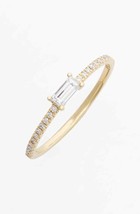 0.25Ct Baguette Moissanite Delicate Wedding Ring 14K Yellow Gold over 925 Silver - £66.03 GBP