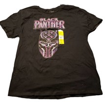 Marvel Comics Black Panther Mens Large Black Short Sleeve Graphic Tee  - £9.48 GBP