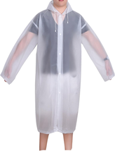 Mudder Adult Portable Raincoat Rain Poncho with Hoods and Sleeves (White) - $10.88