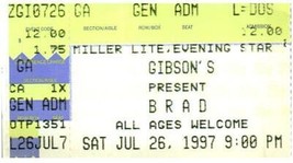 Brad Ticket Stub July 26 1997 Tempe Arizona - £19.46 GBP