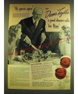 1941 Wine Advisory Board Ad - Deems Taylor -My guests agree - £14.72 GBP