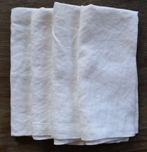 Pine Cone Hill Chambray Linen Napkins Off-White Set of 4 - £30.30 GBP
