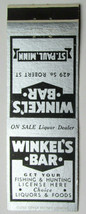 Winkel&#39;s Bar - St. Paul, Minnesota 20 Strike Matchbook Cover Fishing Hunting Lic - £1.58 GBP