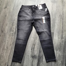 Time and Tru Women&#39;s High Rise Curvy Skinny Jeans Black Cotton Blend Sz ... - $17.80