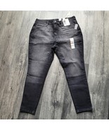 Time and Tru Women&#39;s High Rise Curvy Skinny Jeans Black Cotton Blend Sz ... - $17.80