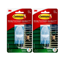Command 4 lb. Large Clear Outdoor Window Hook  -2 Pack - £10.55 GBP