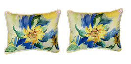 Pair of Betsy Drake Betsy’s Sunflower Large Pillows 16 Inchx20 Inch - £70.06 GBP