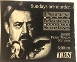 Perry Mason Returns Tv Movie Print Ad Vintage Raymond Burr TBS TPA2 - $5.93