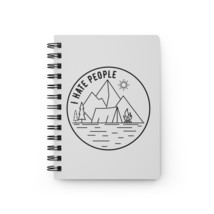 Personalized Spiral Bound Journal - &quot;I Hate People&quot; Camping Scene Design - Gloss - £15.39 GBP