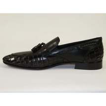 Men's GENIO Genuine Crocodile Embossed Leather Shoes Turkey 120371164 Black image 4