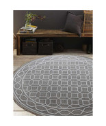 Glitzy Rugs 8 x 8 ft. Hand Knotted Sumak Silk &amp; Wool Geometric Round Are... - $604.56