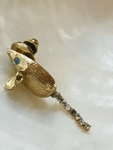 Vintage Avon Signed Goldtone Mouse w Clear Rhinestone Tail Lapel Hat Pin or Tie - £7.60 GBP