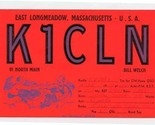 QSL Card K1CLN East Longmeadow Massachusetts 1959 - $13.86