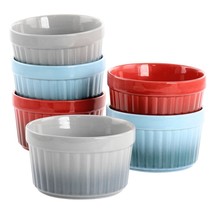 Crockpot Thornburg 6 Piece 12 Ounce Round Stoneware Ramekin Set in Assor... - $85.78