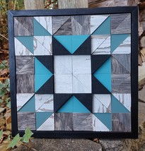 Wood Quilt Square with Barn Wood Chippy Paint - £47.40 GBP