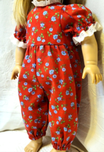 New SPRING JUMPER Red w/Blue Flowers Clothes for 18&quot; Doll or Bitty Baby ... - $13.85