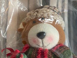 Woodland Creek Light Up 17&quot; Holiday Teddy Bear Door Greeter Christmas Ne... - $27.69