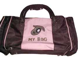 Kushies My Bag Brown Pink Girls Teens My Stuff Dogs Duffle Bag 19&quot; x 9&quot; ... - $19.72