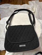 Vera Bradley Black Quilted Purse Crossbody Bag Magnetic Flap VG No Wear - £12.46 GBP