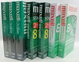 Sealed VHS Blank Tapes T-160 8 Hour Maxell Lot of 7 NOS - £31.54 GBP