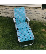 Vintage Sunbeam Webbed Aluminum Folding Chaise Lounge Beach Chair Multi ... - £69.88 GBP