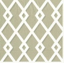 Entertaining with Caspari Luncheon Napkin, Trellis Taupe, 20-Pack - $11.24