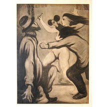 &quot; The Jury &quot; par E.Higgins 1996 Encadré Charbon Dessin Sur Papier 22 3/4... - $495.83