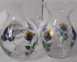 Dansk Kitchen San Nicolo Art Glass Mini Vases Handmade Painted Floral Se... - $15.83