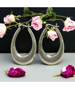 Sterling Silver 925 Oval Large Tear Drop Earrings  - €58,58 EUR