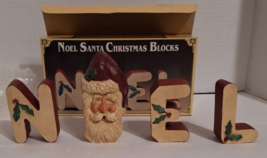 Vintage Kurt S Adler Kandy&#39;s Folk Art Noel Santa Christmas Blocks Shelf Sitter - £18.60 GBP