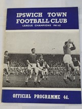 1961 - 1962 Ipswich Town Vs Fulham Football Soccer Club League Champions Program - £12.76 GBP