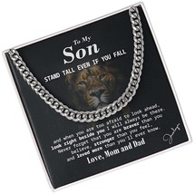 To My Son Stainless Steel Cuban Chain Necklace, My - $119.31