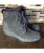 Sorel Toronto Black Suede Lace Up Waterproof Wedge Ankle Snow Booties si... - €84,73 EUR